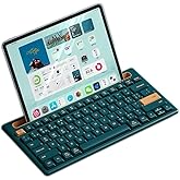 TISHLED Bluetooth Keyboard with Integrated Stand for iPad & iPhone, 75% Compact Silent 79 Keys, 2 AAA Batteries, Smart Auto-Sleep, for Mult-Device, Laptop, Tablet, Smartphone (Dark Green)