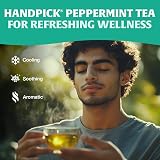 HANDPICK Peppermint Tea Bags 100 Count Non-GMO 100% Pure Minty Herbal view 5