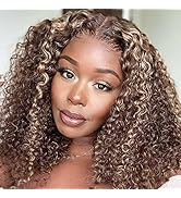 Hair.ly 150% Density Highlight Curly Lace Front Wig Human Hair 13×6 T Part Lace Frontal Wigs Brow...