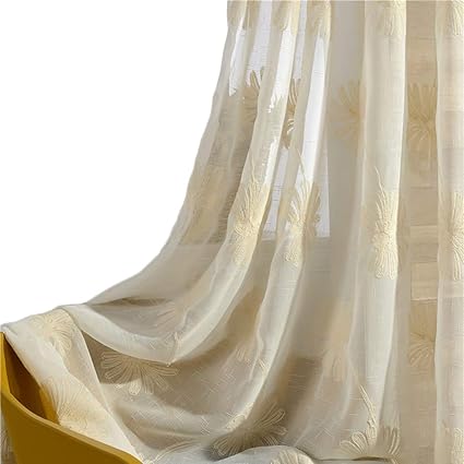 Amazon Com Vogol Floral Embroidered Elegant Sheer Curtains Rod