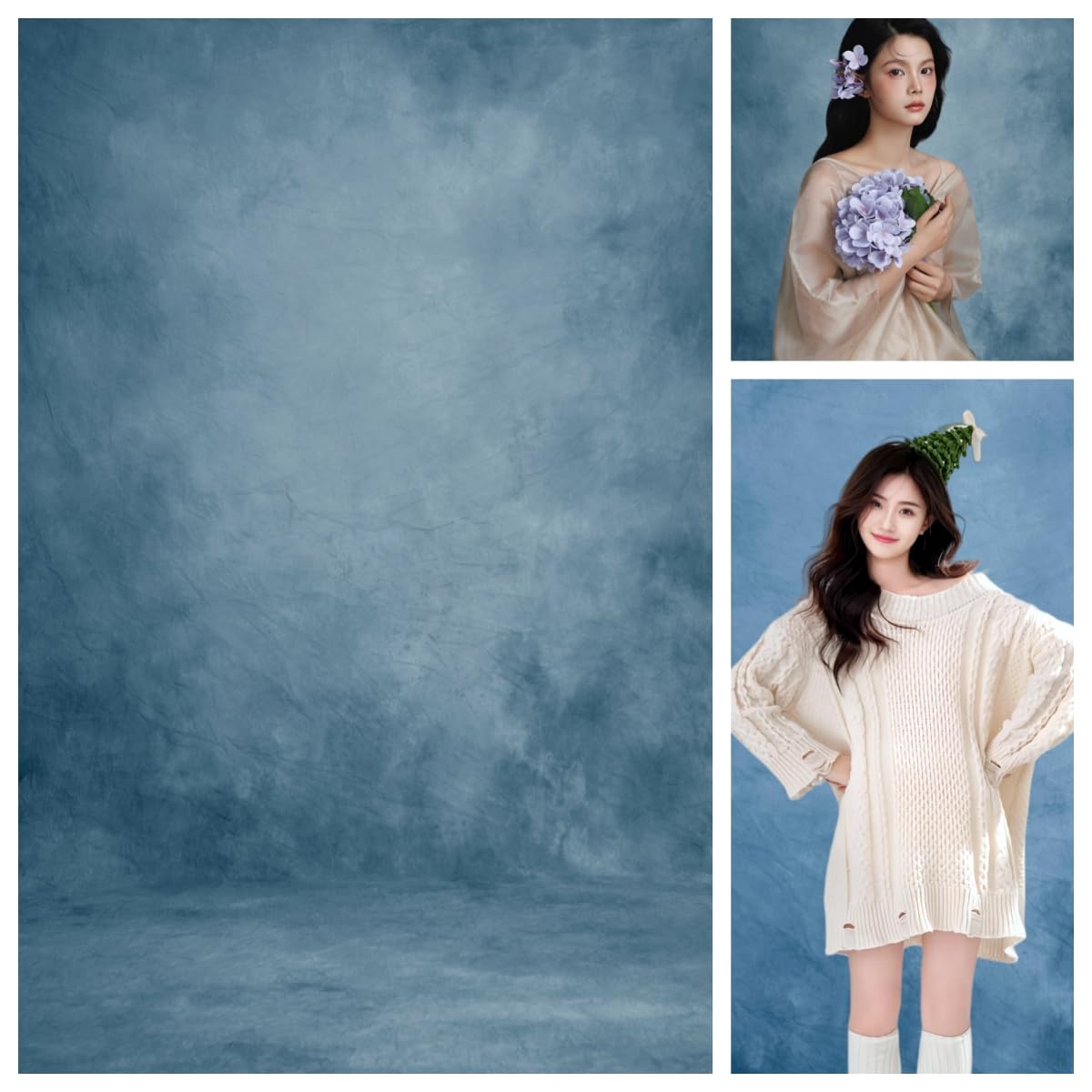 WaW 2x3m Photography Backdrops Gradient Blue Abstract Texture Studio Photo Background Model Portrait