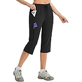 baleaf Women's 15" Hiking Shorts Long Bermuda Cargo Below The Knee Capris Lightweight Quick Dry Elastic Waist for Casual
