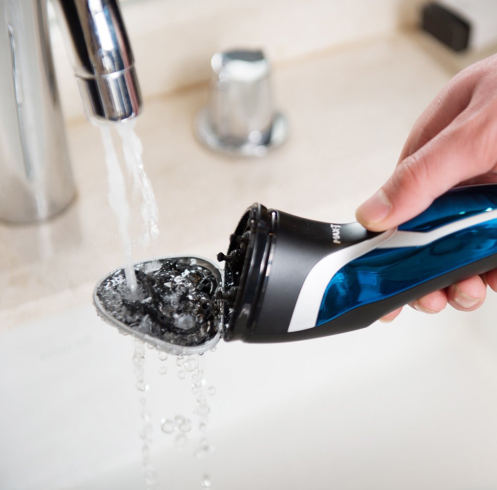 Elektrische Rasierer 5 LED Anzeige USB Aufladen Rotationsrasierer mit Pop-up Trimmer IPX7 Wasserdicht Nass und Trocken für Männer (USB Aufladen)