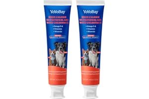 YOYOBAY 2 Pack Colostrum Nutritional Gel for Dog & Cat - High Calorie Supplement for Senior Dogs Cats, Stimulate Appetite for Cats, Immune Support, Dog Cat Weight Gainer, Elderly Pets Supplement