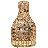 WuDiaoer Women Champagne Bottle Rhinestone Clutch Unique Evening Bag Crystal Dinner Handbag Bride Purse for Party Cocktail