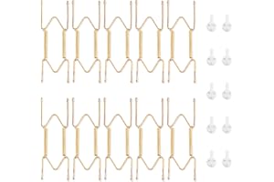 Bilillo 10 Pack Plate Hangers for The Wall, Suitable for 6-8 inch Art Plate, Stainless Steel Invisible Heavy Duty Wire Plate 