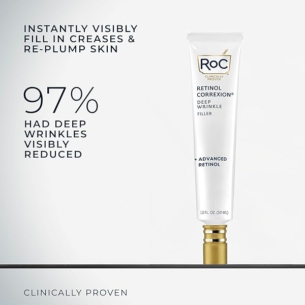 ROC RETINOL CORREXION WRINKLE FILLER FOR DEEP WRINKLES WITH HYALURONIC ACID & RETINOL, SKIN CARE FOR WOMEN AND MEN, 1 FL OZ (PACKAGING MAY VARY)