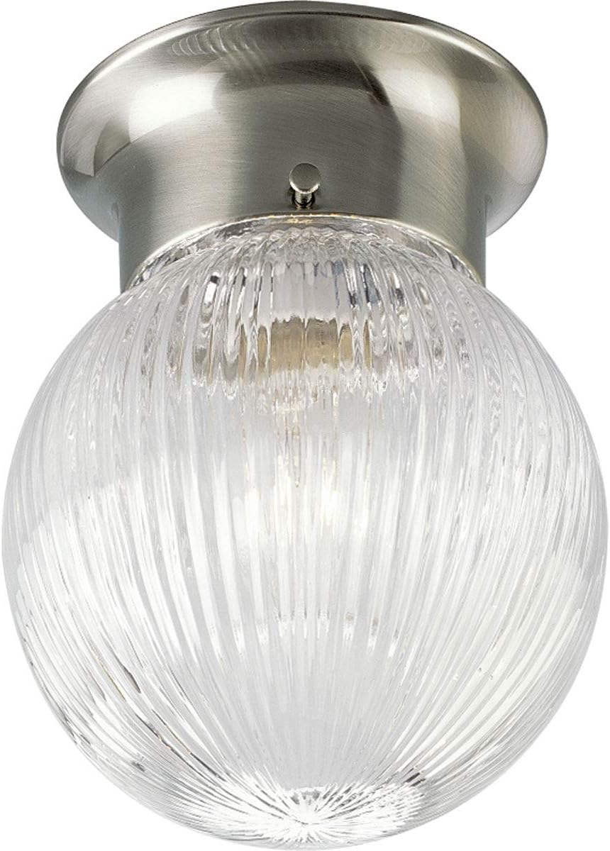 Best Progress Lighting 1-Light Brushed Nickel Flushmount
