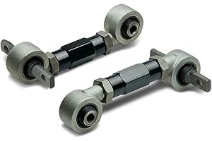 Auto Dynasty Steel Alloy Rear Upper Racing Adjustable Camber Kit, Compatible with Civic CRX Del Sol Integra 1988-2000, EE EF EG DC, 2-Pieces, Black