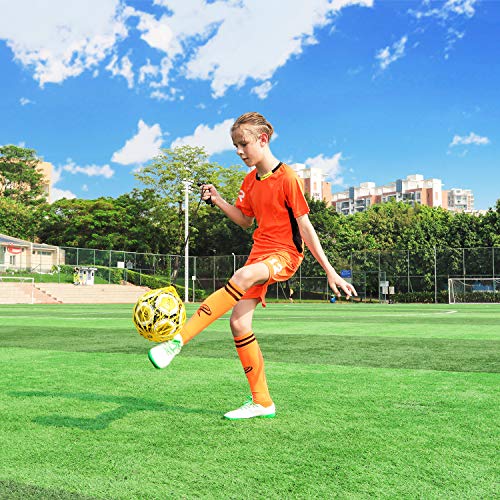 image for PodiuMax Handle Solo Soccer Kick Trainer with New Ball Locked Net Desi