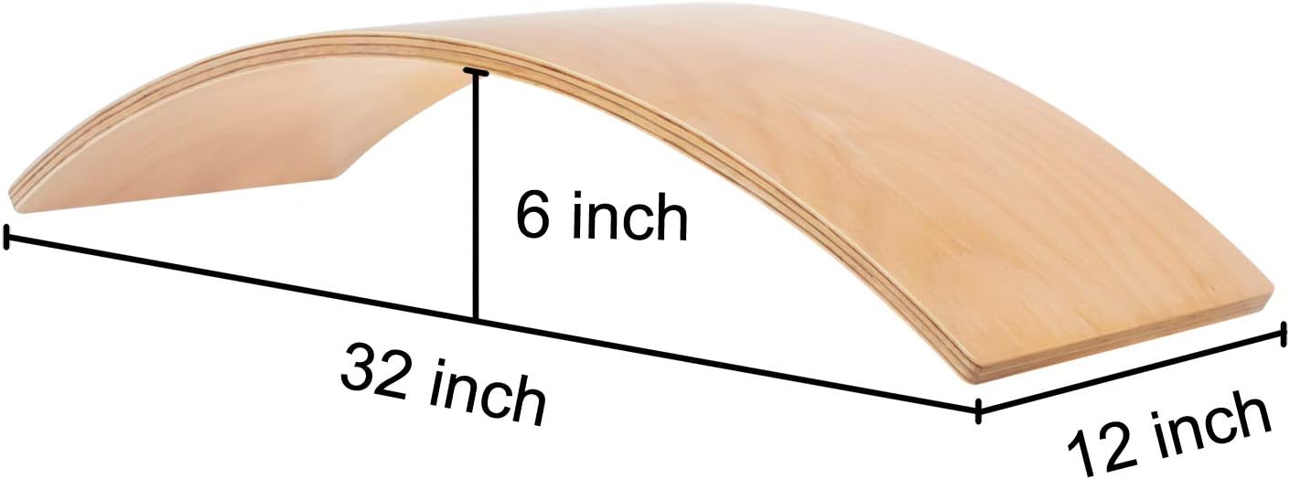 LuckIn 32-Inch Natural Wooden Balance Boards, Waldorf Wobble Toys for Toddlers, Kids and Adults to Rock on, Include 2-Pack Natural Cherry Wood Toys Clips : Sports & Outdoors