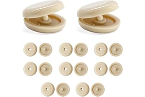 Augeny 10 Sets Seat Belt Button Stop, Plastic Seat Belt Stop Clips, Universal Snap-On System Seatbelt Buckle Stopper Button Kit, Prevent Buckle from Sliding Down, No Welding Required (Beige)