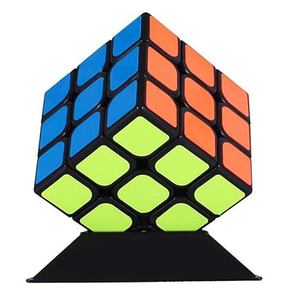 Zinnor Magic Puzzle 3x3 Speed Cube Toys, Sticker Smooth Speed Puzzle Magic Cube Twist Brain Teasers Iq Toys for Anti-Anxiety Adults Kids Stickerless Puzzle Toy(3x3x3 Black)
