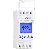 TM922 2 Channels Big LCD Display Programmable Timer Time Clock Switch with Two Relays Independent 16A Outputs (Blue Backlight)