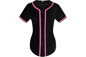 Yuji Itadori Women Baseball Jersey Softball Shirt Button Down Short Sleeve T-Shirts V-Neck Tops Hip Hop Sports Clothes