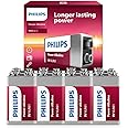 PHILIPS 9 Volt Battery, (8-Count) Power Alkaline 9v Batteries for Smoke Detector, Long Lasting Power Up to 5 Years in Storage, 9v Battery Leak Proof Design, All Purpose Rectangle Batteries.
