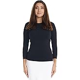 ESTEEZ 3/4 Sleeve Fancy Slinky Crew Neck T-Shirt for Women Base Layering Top Snug Fit