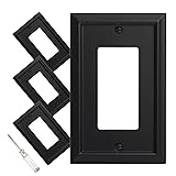 Wall Plate, Duplex Outlet Covers, Matte Black Light