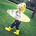 ANEXA Cute Kids Raincoat Cartoon Umbrella Yellow Duck Packable Children's Hooded Poncho Cloak (Small, Yellow Duck)