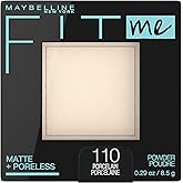 Maybelline New York Matte + Poreless Pressed Face Powder, Compact Powder with Long Lasting Shine Contol, Face Makeup, 110 Por