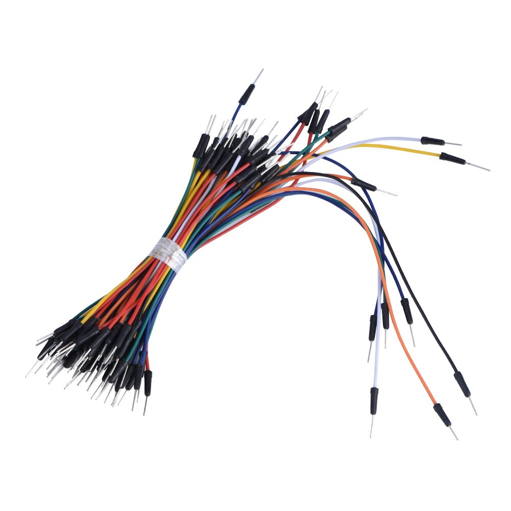Ftory 65pcs Jumper Wires, Multi-color, Copper, Solderless Breadboard Protoboard Kit, Male to Male Cable