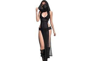 Mingnos Goth Dress for Women Rave Outfits, Cutout High Slit Sheer Dress Festival Club Night Out Dresses