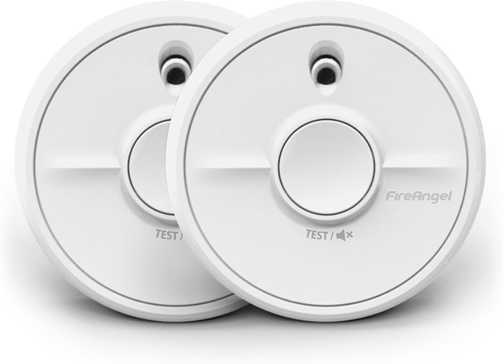 FireAngel SB1-R Smoke Alarm 2 Pack Toast Proof Optical 9V Battery
