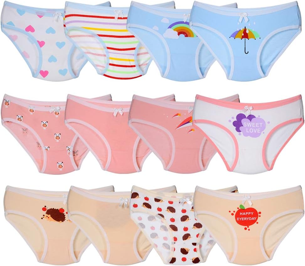 ClosecretToddler Soft Cotton Underwear Baby Panties Little Girls' 12-Pack Assorted Briefs