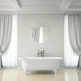 Warmiehomy Round Bathroom Mirror 50cm White Aluminium Frame Wall Mounted view 8
