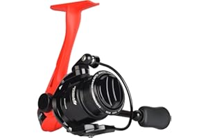 KastKing Royale Legend II Ice Spinning Reel - 5.8 oz - Size 500 is Perfect for Ice Fishing, Up to 11 Lbs Carbon Drag, 5.1:1 Gear Ratio, Sharkskin Water-Wicking TPE Grips, Extra Long Reel Foot Stem for Gloves