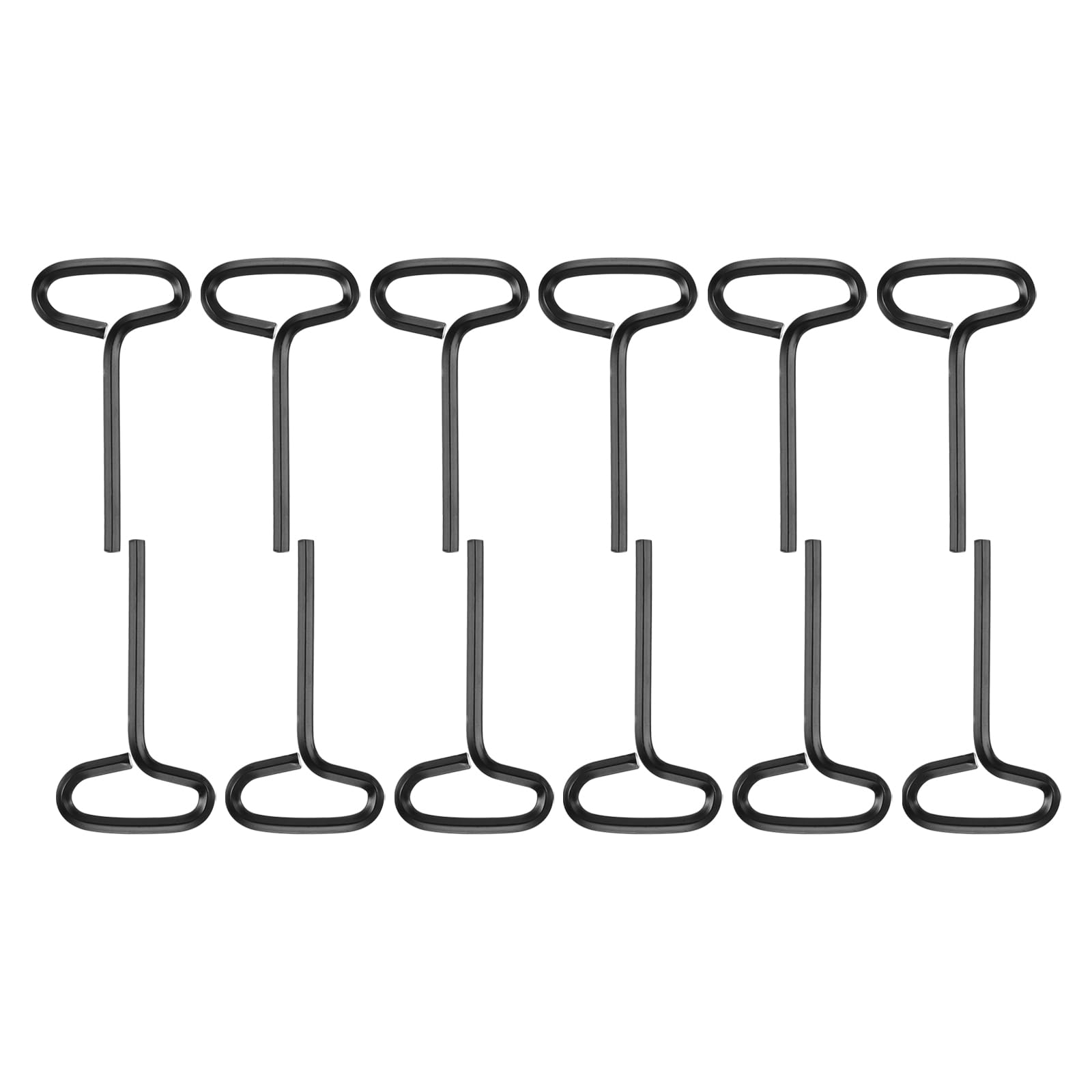 PATIKIL 5/32" Standard Hex Dogging Key, 12 Pack Solid Steel Wrench Door Key with T-Shaped Full Loop for Crash Bar, Push Bar Emergency Exit Devices, Black