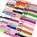 JLIKA Elastic Hair Ties (SET OF 100) Colorful Solids - No Crease Ouchless - Ponytail Holders - Ribbon Hairties for Women Girls Teens and Kids