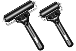 LYDIA'S DEAL 2 Pack Brayer Rollers for Crafting - Rubber Roller 4 and 2.2 Inch for Printmaking, Ink Roller for Painting Print Glue Stamping Tool