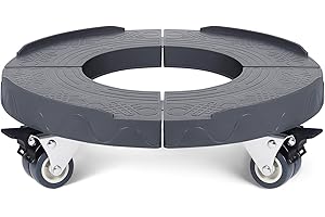 W B D WEIBIDA Trash Can Dolly Adjustable 15-19 Inch Round Dolly with Wheels Heavy Duty Trash Can Roller Base Large Bucket Dolly Multi Functional Drum Dolly Rolling Keg Dolly Cart