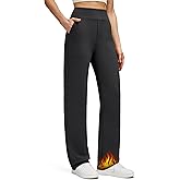 G4Free Women's Fleece Lined Straight Leg Pants Winter Thermal Work Trousers with Pockets