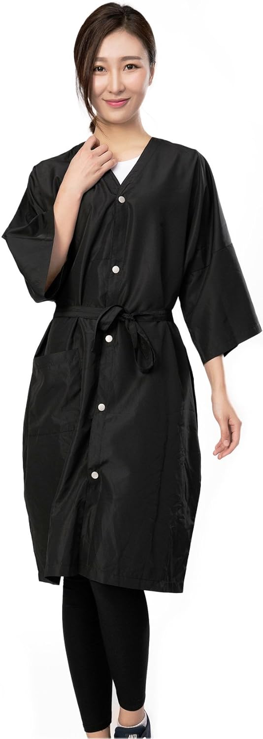 Salon Client Gown Robes Cape, Hair Salon Smock for Clients- Kimono Style, 5 Snap Closures : Beauty
