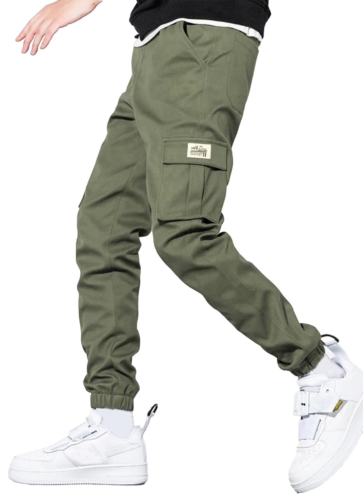 JMIERR Work Pants for Men Stretch Elastic Waist