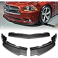 Q1-Tech Front Bumper Lip fit for compatible with 2011 2012 2013 2014 Dodge Charger, Front Bumper Lip Spoiler Air Chin Body Kit Splitter Painted Carbon Fiber ABS, (STP-Style)
