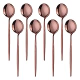 MINGYU Modern Dinner Spoons Set of 8 - Heavy Round