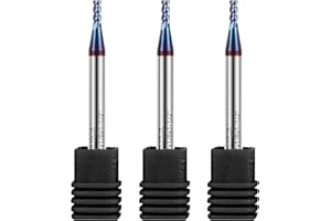 ALYICIA 3PCS 3/32" Tungsten Carbide End Mill Set with Nano Coated, 4 Flute Micro-Grain Endmills CNC Milling Cutter Bits for Stainless Steel - HRC65