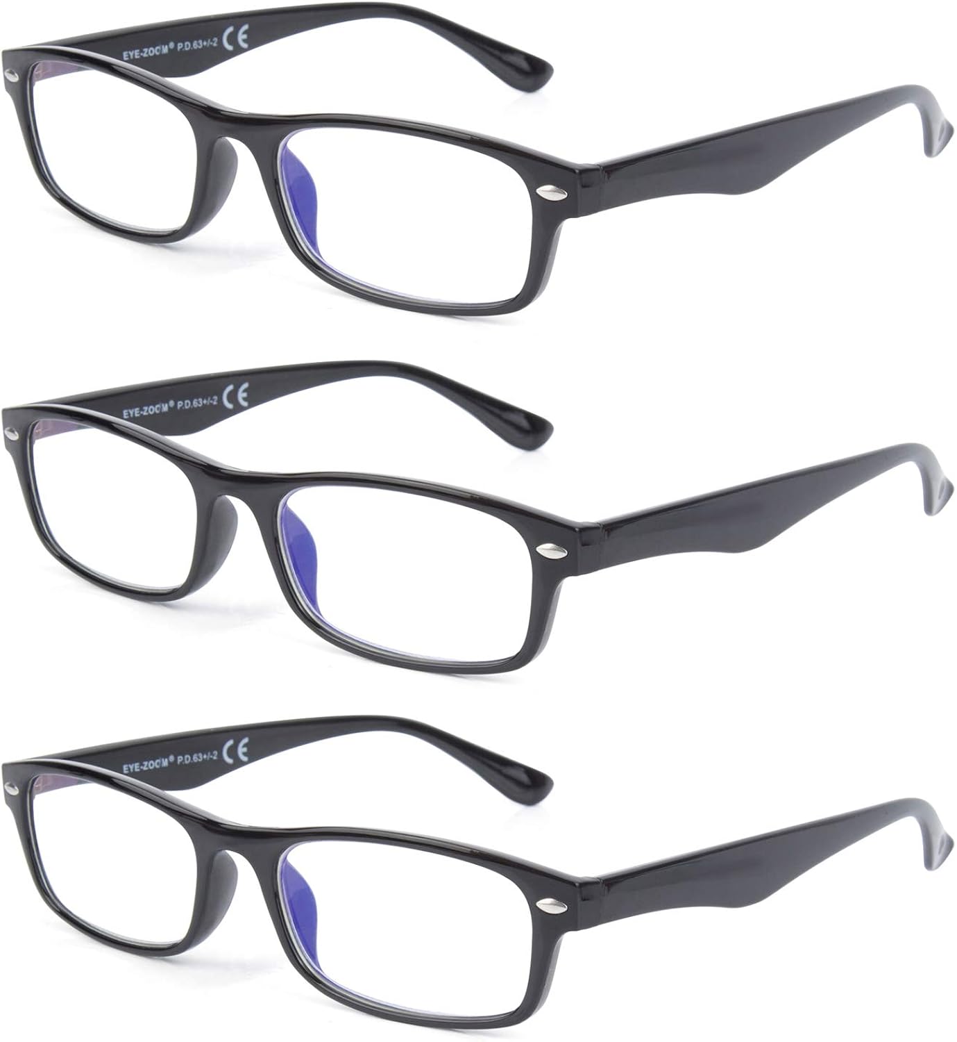 EYE ZOOM 3 Pack Blue Light Blocking Reading glasses
