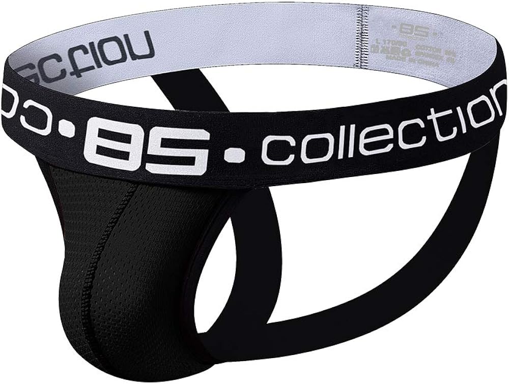 4UFiT Men's 4Pack Cotton Jockstrap Underwear Breathable Mesh Holes