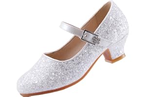 EIGHT KM Toddler Shoes - High Heels Kid Shoes - Multi Sizes & Colors for Ages 3-13 Years - Mary Jane Shoes for Girls Wide Fit Little Girl Dress Shoes - Party Wedding Shoes - Princess Baby Girl Shoes