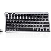 UGREEN Mini Wireless Keyboard, 3-Device Free Switching with Bluetooth 5.3&2.4G,Slim and Portable,Silent Click,Compatible with