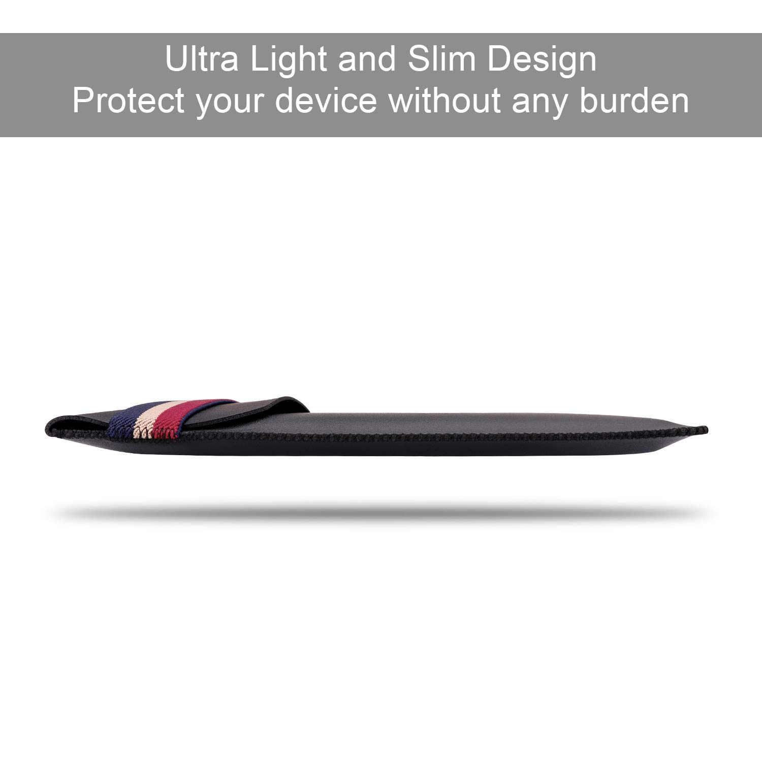 WALNEW 7 Inch E-Reader Sleeve for 7'' Kobo Libra H2O 2019 / Kindle Oasis (10th and 9th Gen, 2019 and 2017 Released) Protective Pouch Insert Sleeve Case Cover Bag, Black