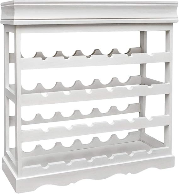 Amazon De Ts Ideen Weinregal Weiss Fur 24 Flaschen Flaschenregal Weisses Holz Wein Regal Board