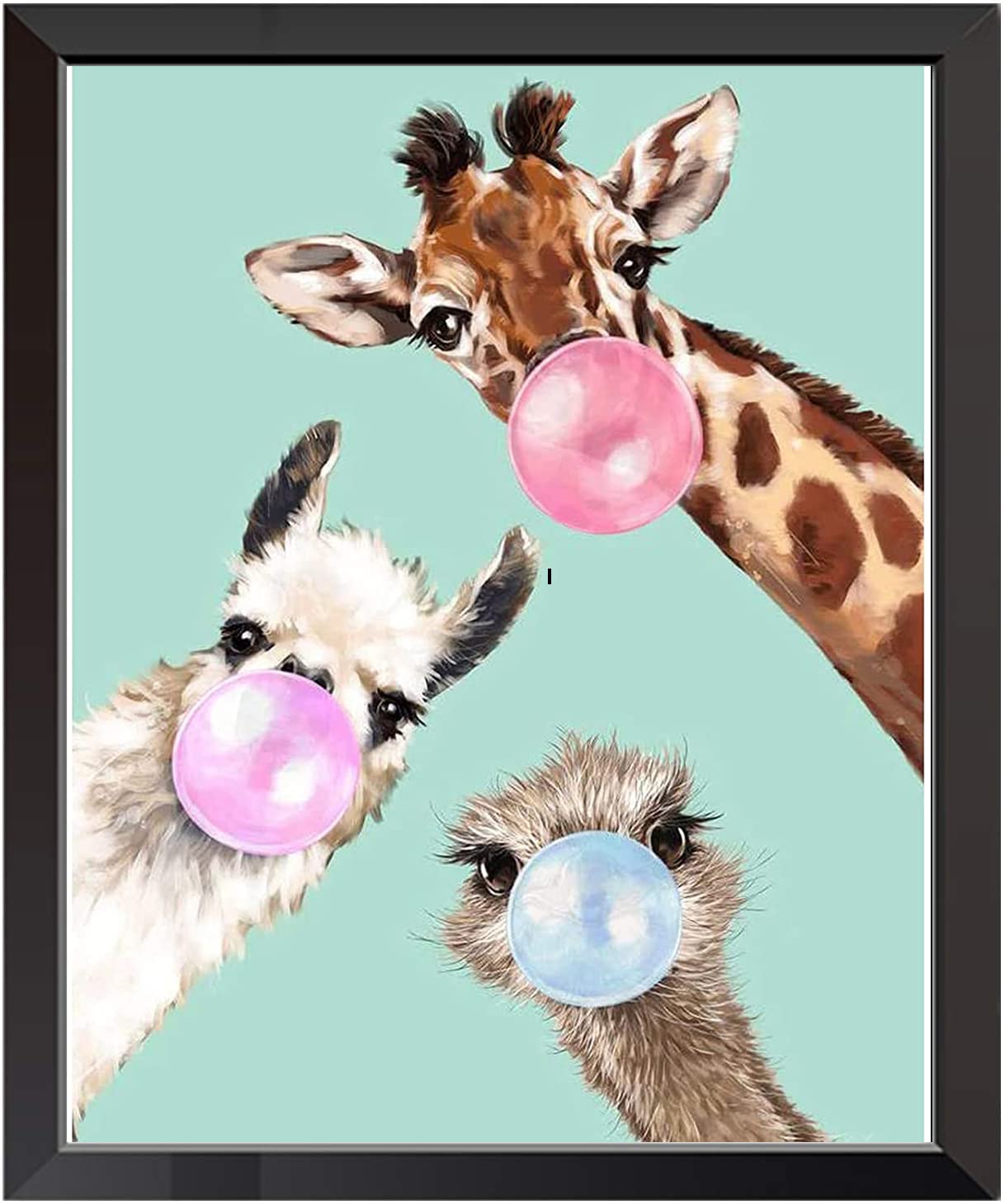 VEGCOO Embroidery Cross Stitch Kits for Adults Beginners, Giraffe Alpaca Ostrich Pre Printed Embroidery Cross Stitch Kit 11CT Needlework Kit DIY Artwork for Adults Home Decor or Gifts (30 × 40 cm)