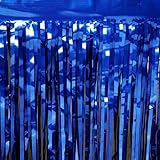 TCDesignerProducts Metallic Blue Fringe, 15 Inches x 10 Feet, Parade Float Decoration