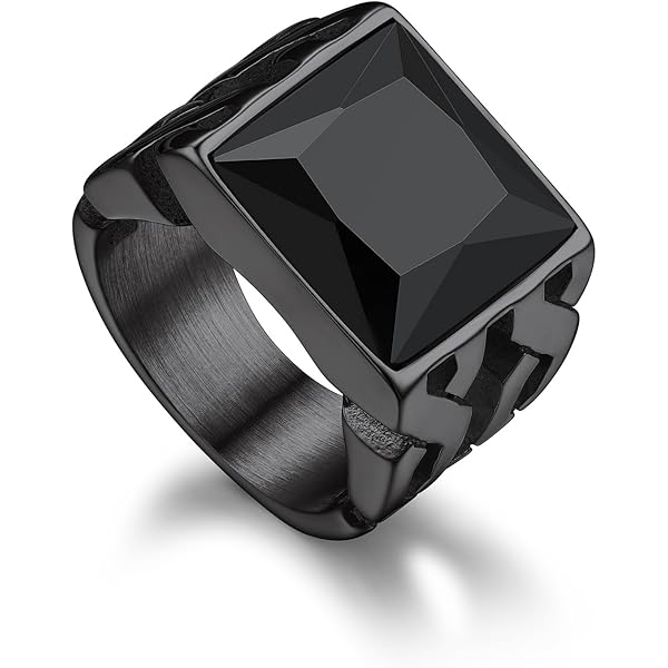 Jude Jewelers Anillo De Sello De Acero Inoxidable Negro Plata Oro