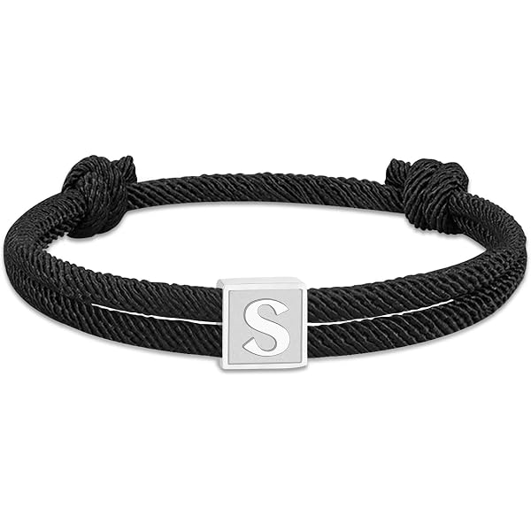 Men's Personalized Leather Initial Bracelet - Genuine Woven Leather With Stainless Steel Engraved Clasp